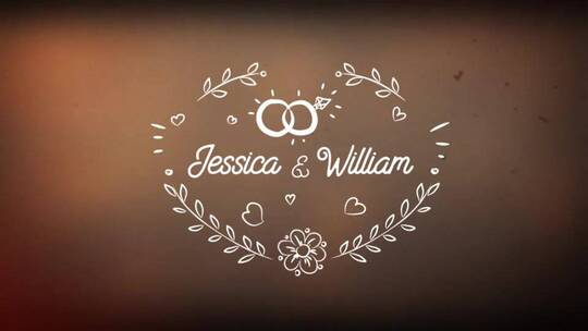 婚礼浪漫标题花边展示婚礼视频AE模板