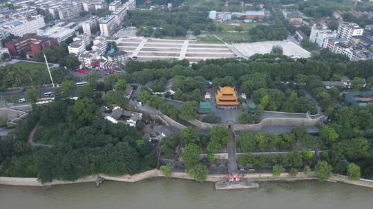 湖南岳阳洞庭湖5A景区航拍