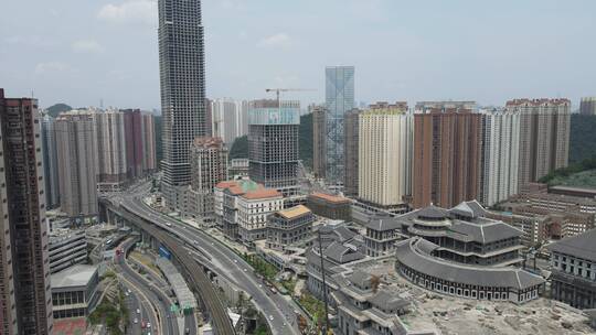 航拍贵州贵阳城市全景