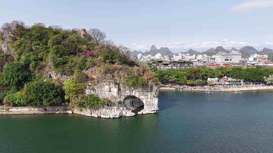 航拍广西桂林象山景区