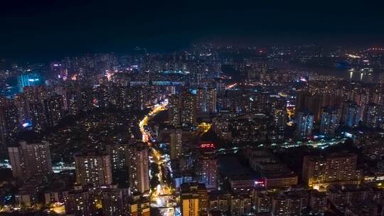 4K重庆南岸区航拍城市夜景延时摄影视频素材模板下载