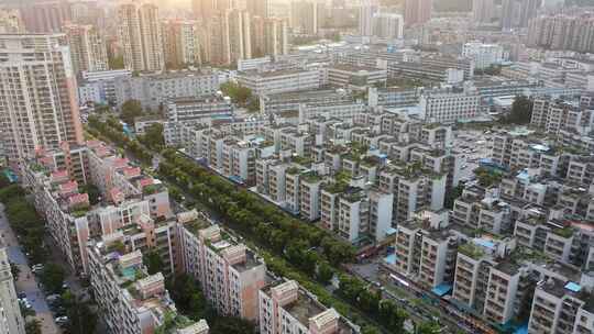 深圳龙岗区城市风光航拍