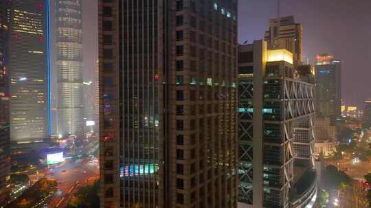 上海市浦东新区外滩陆家嘴商业区世纪大道高视频素材模板下载