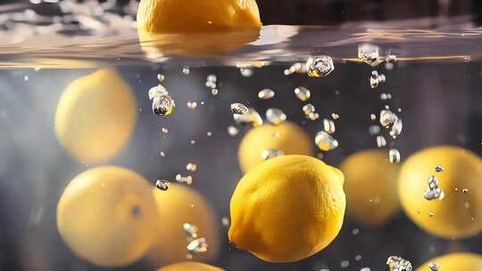 柠檬入水-广告视觉素材视频素材模板下载
