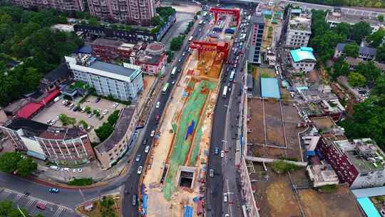 城市建设地铁修建工地