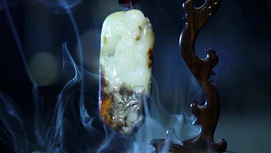 和田玉玉雕挂件特写