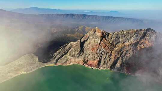 Ijen，火山，火山口，印度尼西亚