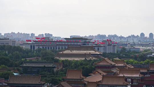 北京景山万春亭俯瞰故宫全景