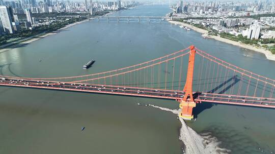 4K高清可商用武汉市鹦鹉洲大桥