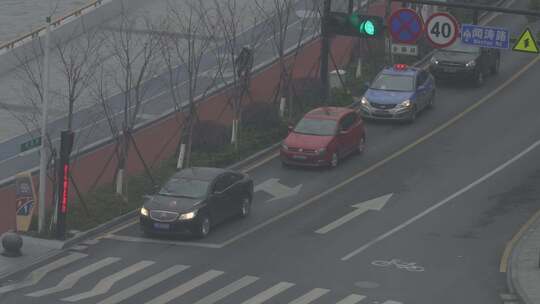杭州闻涛路城市车流视频素材模板下载