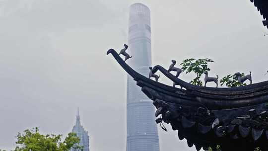 上海豫园城隍庙屋顶特写