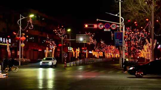 北京老街模式口古道春节灯会过年年味夜景