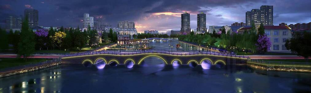 南通濠河景观带城市规划片三维动画完整版