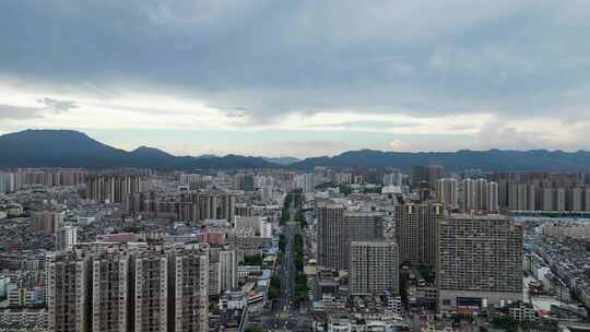 广西贵港城市建设贵港中山路航拍