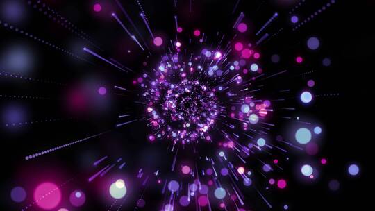 紫色唯美浪漫放射粒子星空背景