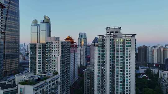 上海徐家汇夜景航拍