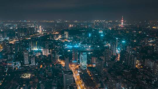 南京_五台山体育中心_江苏电视塔_夜景延时