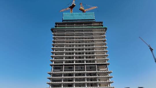 摩天大楼建造建筑工地航拍