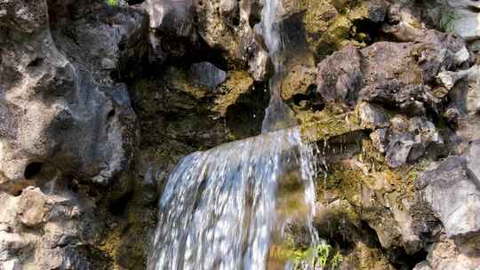 公园景观塑石假山流水景观设计风景风光怪石视频素材模板下载