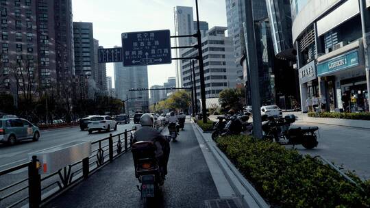 上海浦西街景风光