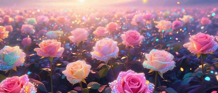 梦幻玫瑰花海浪漫场景