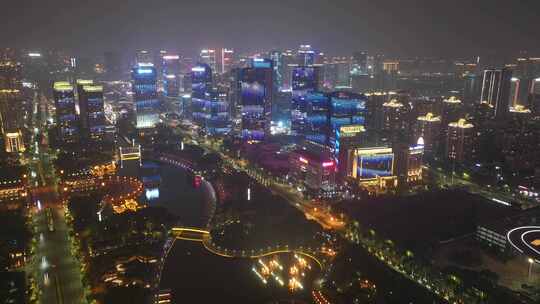 佛山南海区千灯湖cbd 城市夜景 佛山夜景