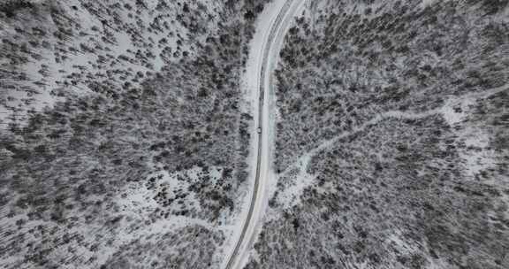 大兴安岭冬季雪原航拍