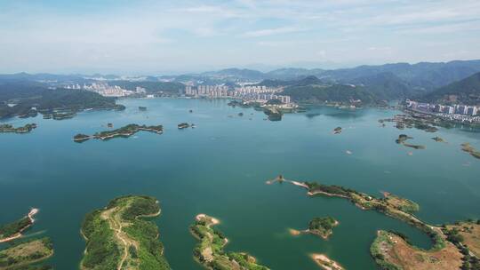 航拍杭州淳安千岛湖风景区