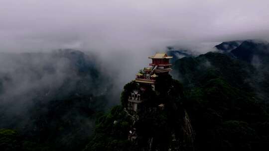 航拍南五台景区云海景观