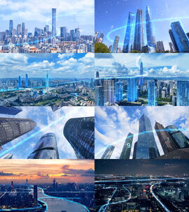 北上广科技城市线条包装视频素材高清在线视频素材下载