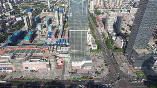 河北第一高楼保定万博会广场航拍