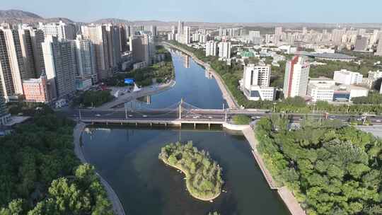 新疆库尔勒市孔雀河建设桥风景