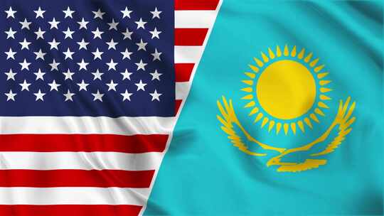 美国和哈萨克斯坦国旗圈