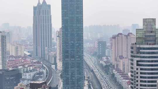 上海城市风光航拍  环球港