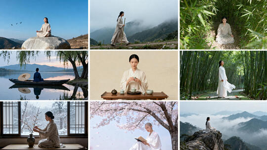 古风禅意女子修行记 山水间的东方禅意生活