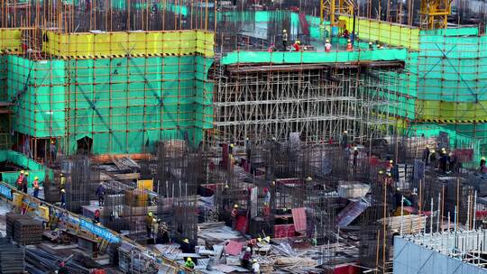 大型建筑工地施工现场全景