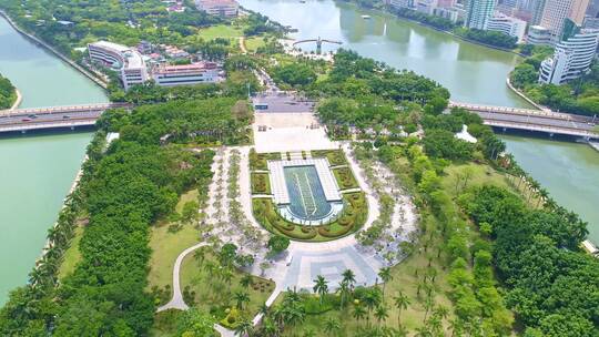 厦门筼筜湖水上广场白鹭洲公园水上广场