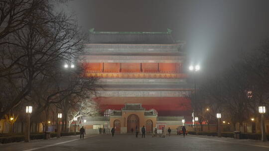 鼓楼夜景 钟楼夜景 北京夜生活