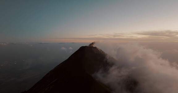 火山，烟雾，危地马拉，火地岛