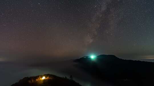 湖北九宫山云海星空延时