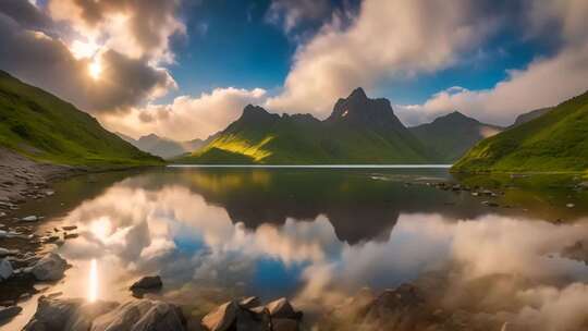 山水湖泊自然风光美景