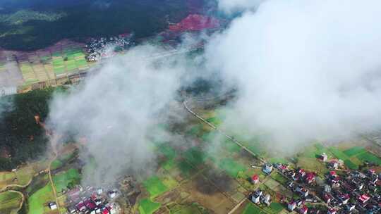 航拍永新县秀美山村