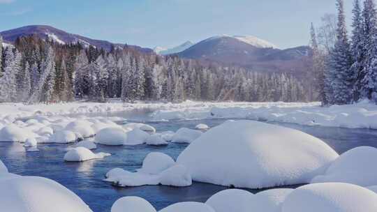 4K冬季雪景 新疆雪景 长白山雪景雪球