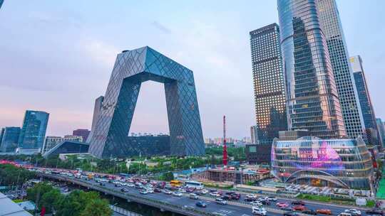 北京国贸日转夜亮灯