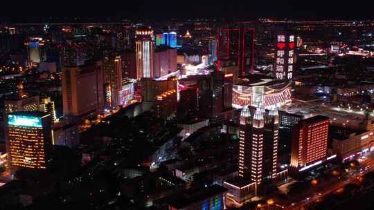 呼市夜景振华广场海亮广场