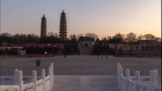 太原永祚寺日转夜延时视频素材模板下载