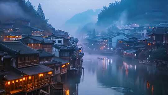 中国风的古典场景 园林古风传统文化旅游点