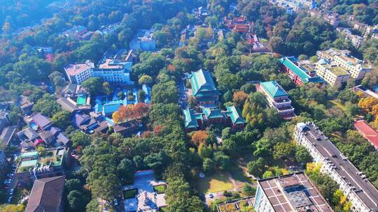 视频合集湖南长沙岳麓山岳麓书院风景区航拍