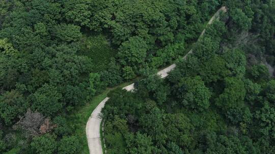 航拍汽车山路行驶