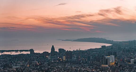 汕尾城市风光夜景航拍